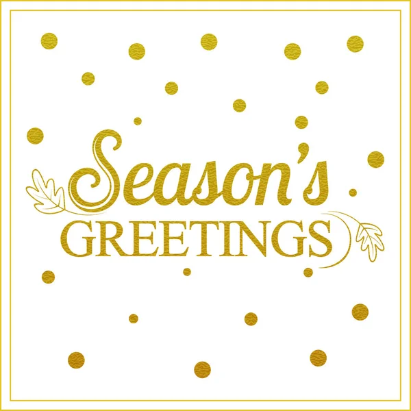 Vector gold seasons greetings card design.Vintage card for holid — Stock Vector