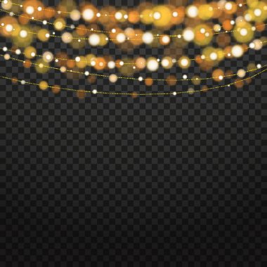 Noel ışıkları izole öğeleri. Xmas için parlayan ışıklar