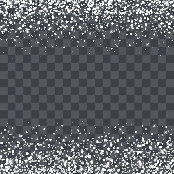 Weiße Glitzerpartikel Hintergrundeffekt für Grußkarte — Stockvektor