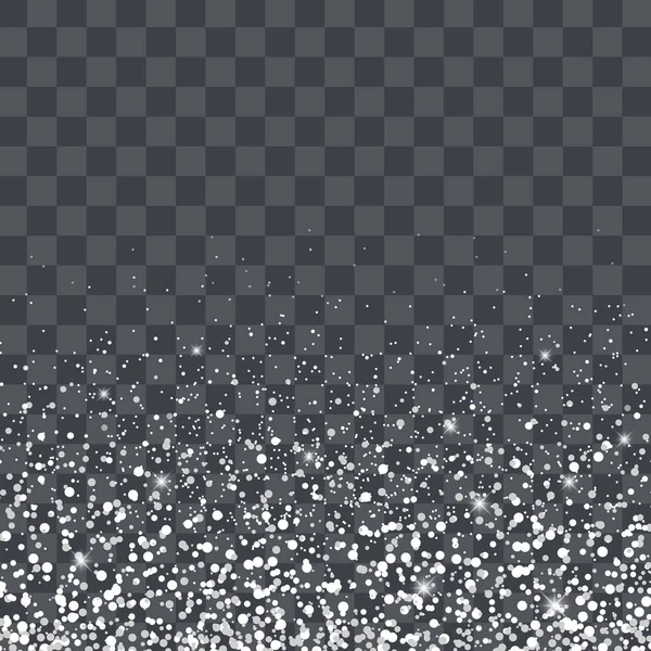 Weiße Glitzerpartikel Hintergrundeffekt für Grußkarte — Stockvektor