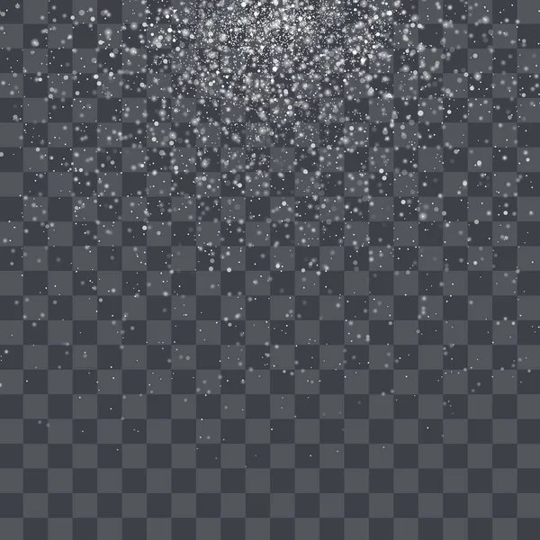 White glitter particles background effect for greeting card — Stock Vector