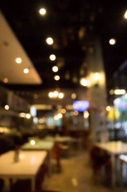 Cafe bokeh ile arka plan bulanıklık. Defocused Restoran soyut.