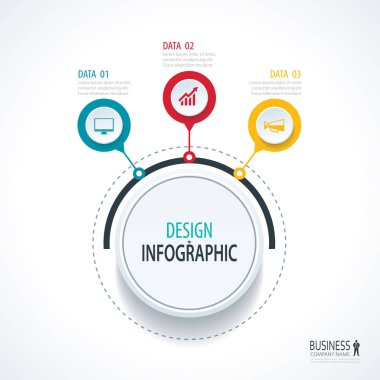 Soyut daire infographics numara seçenekleri şablon. Vektör hastası