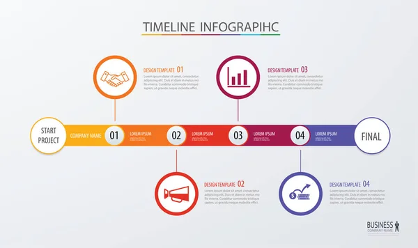 Infographic 일정 템플릿 사업 개념입니다. 벡터 사용 될 수 있습니다. — 스톡 벡터