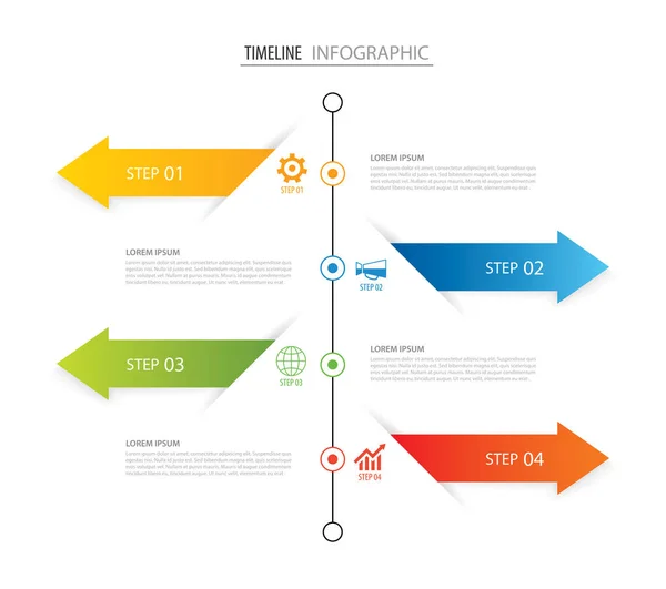 Modern 4 step infographic design template.Vector can be used for — Stock Vector