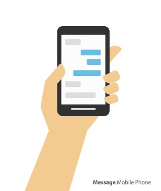 Akıllı telefon sohbet tutarak ve kavram arka plan fl mesajlaşma el
