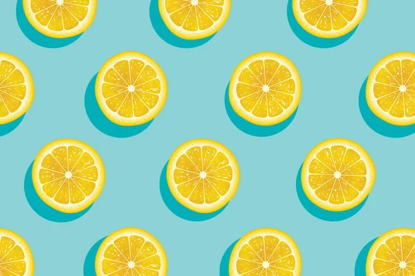 Szelet friss sárga citrom nyári háttér. — Stock Vector