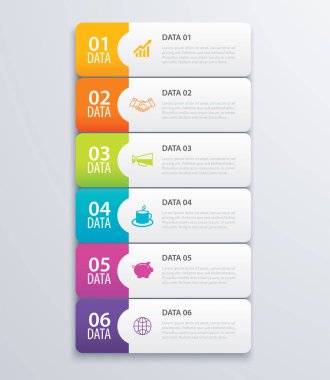 6 Infographic sekme dizini afiş tasarlamak vektör ve pazarlama depo
