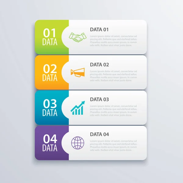 4 infographic tab index banner design vektor und marketing templ — Stockvektor