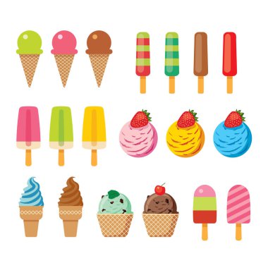 Dondurma koymak için yaz düz tasarım izole arka plan