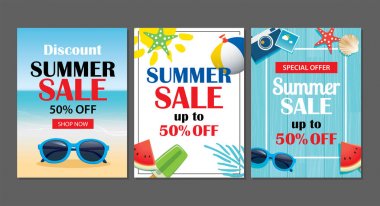 Yaz Satılık düzen afiş arka plan e-postaları. F için kullanılabilir