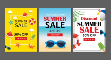 Yaz Satılık düzen afiş arka plan e-postaları. F için kullanılabilir