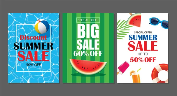 Summer sale emails background layout banners. Can be used for ,f — Stock Vector