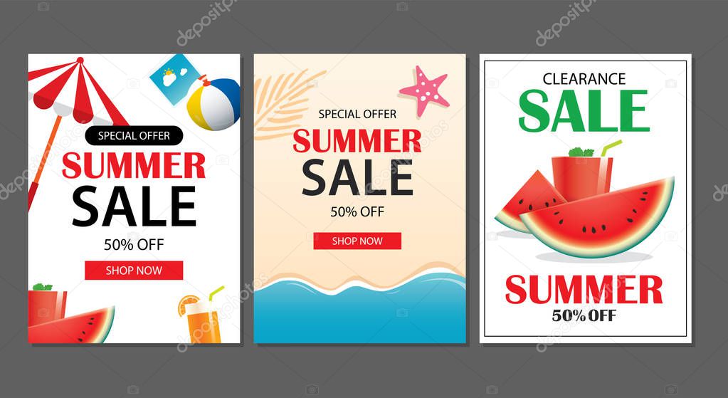 Summer sale emails background layout banners. Can be used for ,f