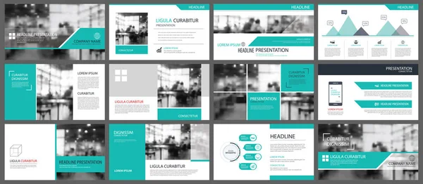 緑のプレゼンテーション テンプレートとインフォ グラフィック要素の比較 — ストックベクタ