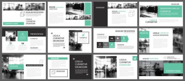 Yeşil sunu şablonları ve Infographic öğeleri arka plan