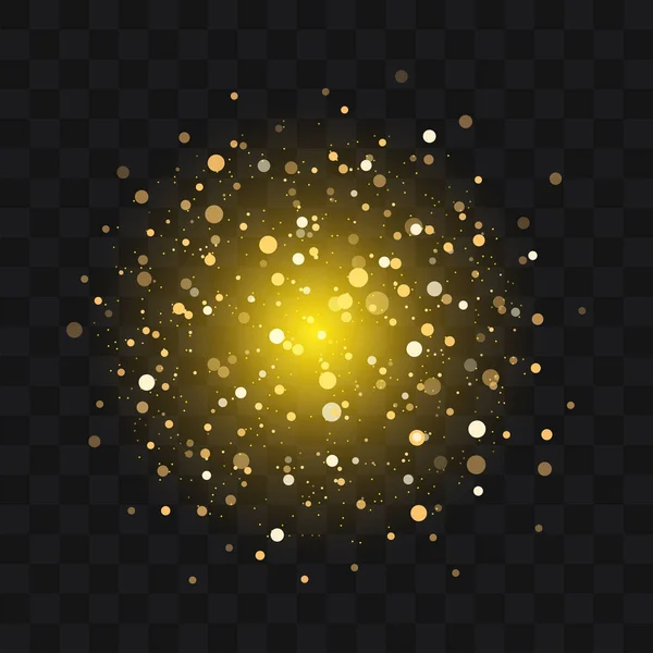 금 빛나는 반짝 스타 더스트 추상 입자 트레일 — 스톡 벡터