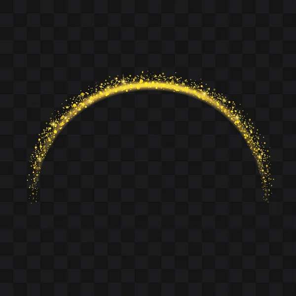 Trilha cintilante de ouro partículas abstratas de poeira estelar cintilante —  Vetores de Stock