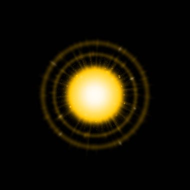 Soyut altın lüks daire tasarımı glitter etkisi ile aydınlatma 