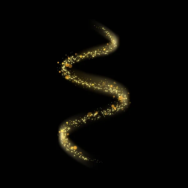 Abstraktes Gold Bokeh Beleuchtung luxuriöses Wellendesign mit Glitzereffekt — Stockfoto