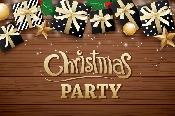 Christmas party poster background design template. — Stock Vector