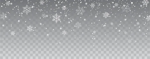 Snöflingor faller juldekoration isolerade bakgrund. WHI — Stock vektor