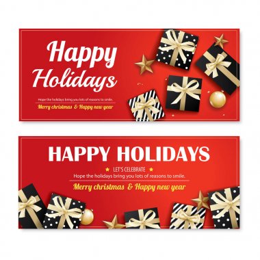 Templat tasarım davet neşeli Noel poster afiş ve kart