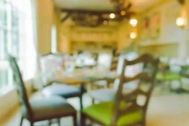 Restoran sandalye iç arka plan bulanıklık.