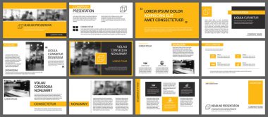 Sarı sunu şablonları ve infographics öğeleri backgrou