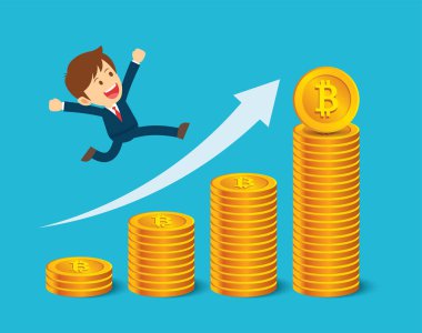 İşadamı kadar bitcoin fiyatlarla mutluluk duyuyoruz. Cryptocurrency m
