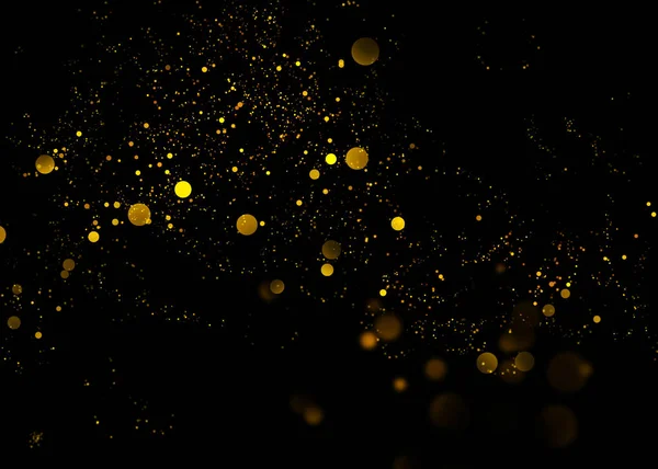 Zlaté Třpytivé Hvězdy Světlo Bokeh Kouzelný Prach Abstraktní Pozadí — Stock fotografie