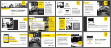 Sarı maddeyi slayt Infographic arka plan için. Sunu