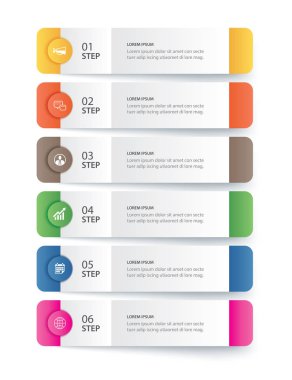 6 veri Bilgisel sekme kağıt indeks şablonu. 