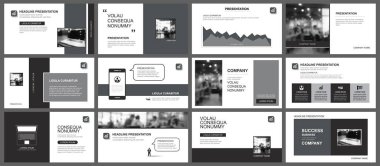 Presentation and slide layout template. Design black and gray
