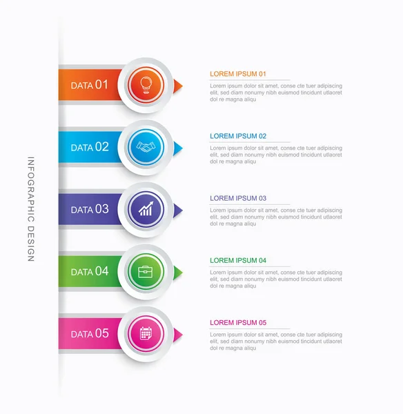 Círculo Paso Infografía Con Plantilla Línea Tiempo Abstracta Presentación Paso — Vector de stock