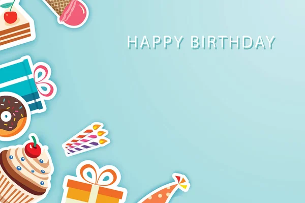 Happy Birthday Party Grußkarten Und Banner Vorlage Hintergrund Mit Platz — Stockvektor