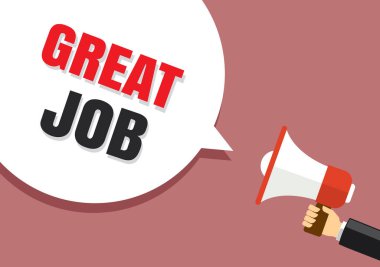 Harika bir konuşma baloncuğu olan megafon..