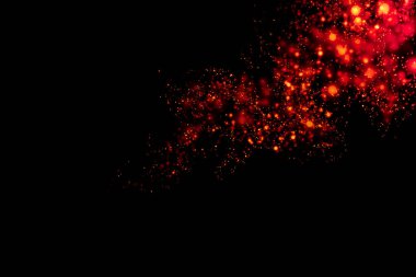 Coronavirus covid-19 kırmızı hücreler koyu arkaplanda bulanık bokeh 'i hareket ettiriyor.