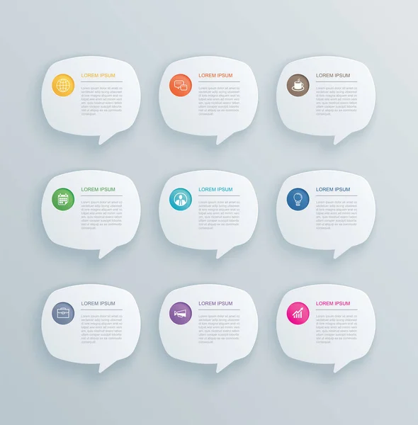 Infografiken Mit Bubble Speech Template Design — Stockvektor
