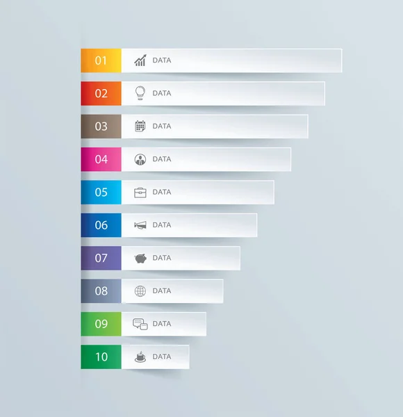 Diagramm Daten Infografik Registerkarte Papier Index Vorlage Vektor Illustration Abstrakten — Stockvektor