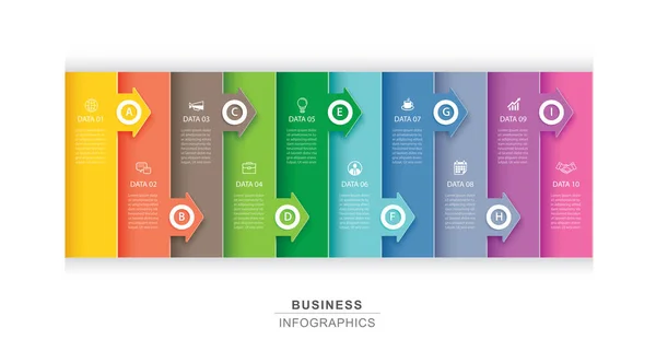 Dados Infográficos Guia Papel Índice Modelo Seta Ilustração Vetorial Fundo — Vetor de Stock