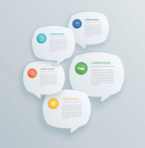 Infographics Met Bubble Speech Template Ontwerp — Stockvector