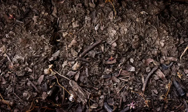 Tanah Gelap Permukaan Atas Tampilan Tekstur Dan Latar Belakang — Stok Foto