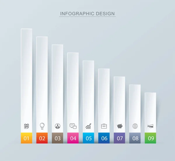Modèle Index Papier Onglet Infographie Données Graphique Illustration Vectorielle Fond — Image vectorielle
