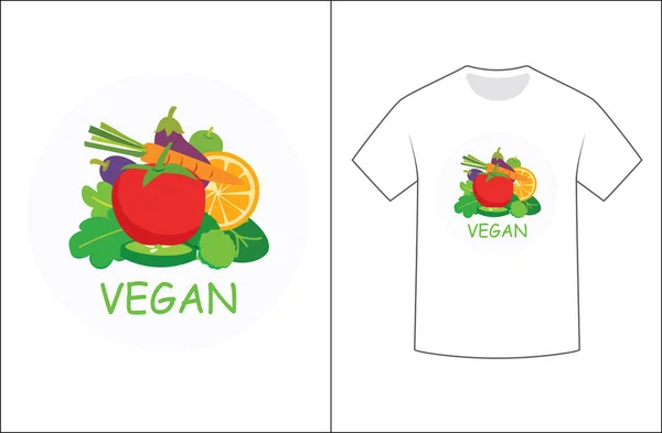 Diseño Gráfico Vegano Para Camiseta — Vector de stock