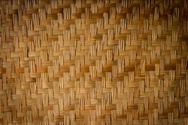 El işi hasır çizgili, bambu desenli arka plan..