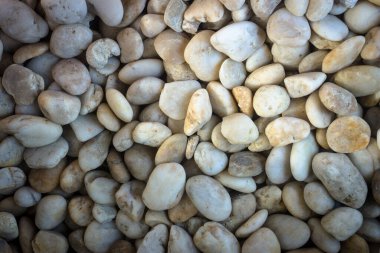 Yerde güneş ışığı olan çakıl taşı dokusu. 