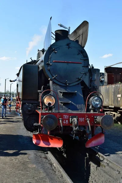 O desfile anual sobre locomotivas a vapor em Wolsztyn, Polônia . — Fotografia de Stock