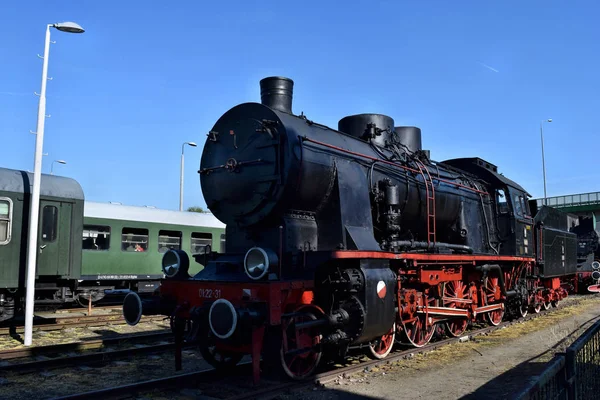 El desfile anual sobre locomotoras de vapor en Wolsztyn, Polonia . — Foto de Stock