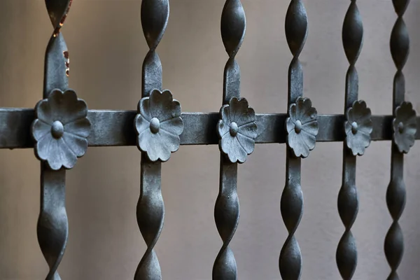 Çitin Üzerinde Süslü Metal Bir Çiçek — Stok fotoğraf